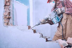 Демонтаж стен толщиной 1 кирпич